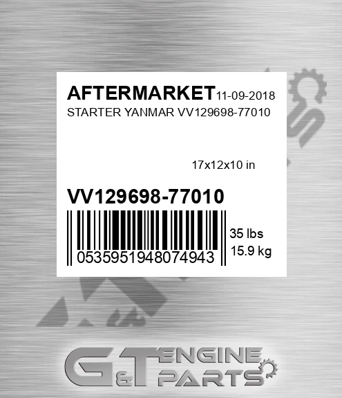 VV129698-77010 Starter Yanmar Vv129698-77010 for AFTERMARKET
