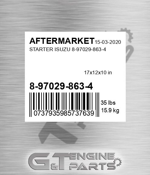 8-97029-863-4 Starter Isuzu 8-97029-863-4 for AFTERMARKET