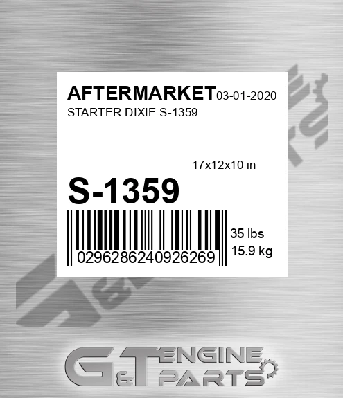 S-1359 Starter Dixie S-1359