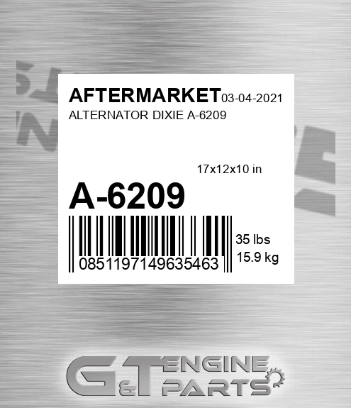 A-6209 Alternator Dixie A-6209 for AFTERMARKET