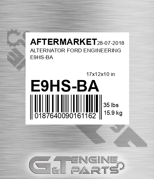 E9HS-BA Alternator Ford Engineering E9hs-ba for AFTERMARKET