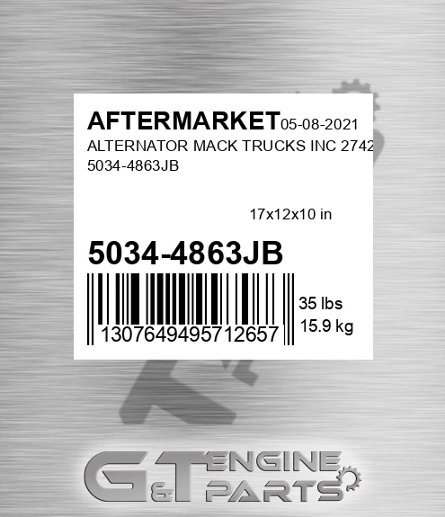 5034-4863JB Alternator Mack Trucks Inc 2742 5034-4863jb for AFTERMARKET
