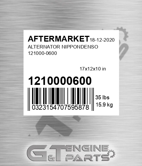 1210000600 Alternator Nippondenso
