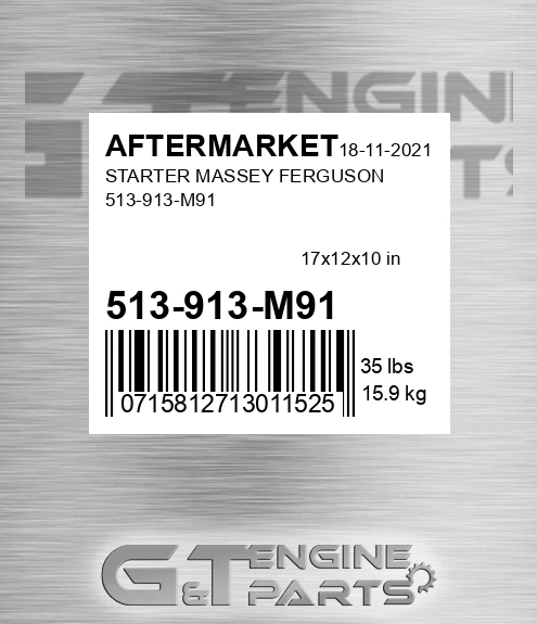 513-913-M91 Starter Massey Ferguson 513-913-m91 for AFTERMARKET