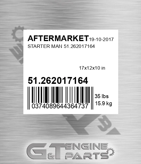 51.262017164 Starter Man 51.262017164 for AFTERMARKET