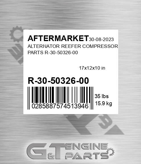 R-30-50326-00 Alternator Reefer Compressor & Parts R-30-50326-00 for AFTERMARKET