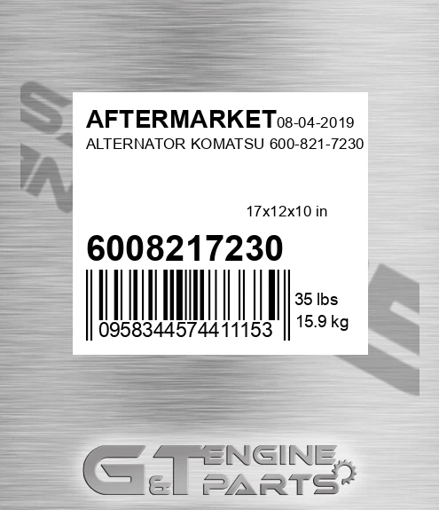 6008217230 Alternator Komatsu for AFTERMARKET