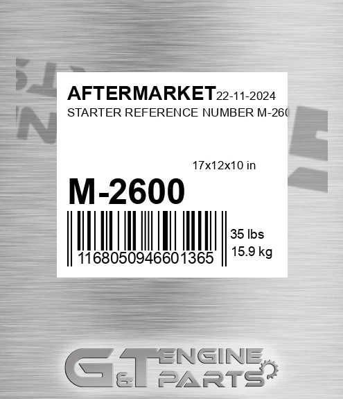M-2600 Starter Reference Number M-2600 for AFTERMARKET