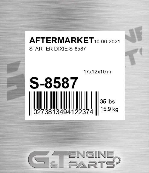 S-8587 Starter Dixie S-8587 for AFTERMARKET