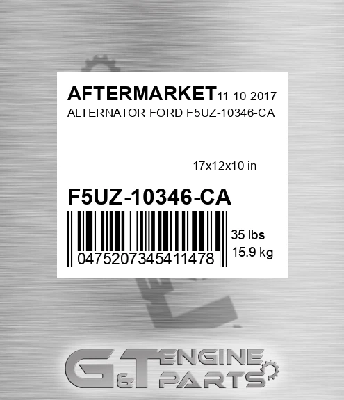 F5UZ-10346-CA Alternator Ford F5uz-10346-ca for AFTERMARKET