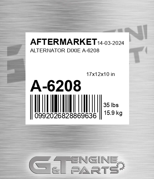 A-6208 Alternator Dixie A-6208 for AFTERMARKET