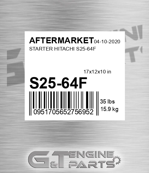 S25-64F Starter Hitachi S25-64f for AFTERMARKET