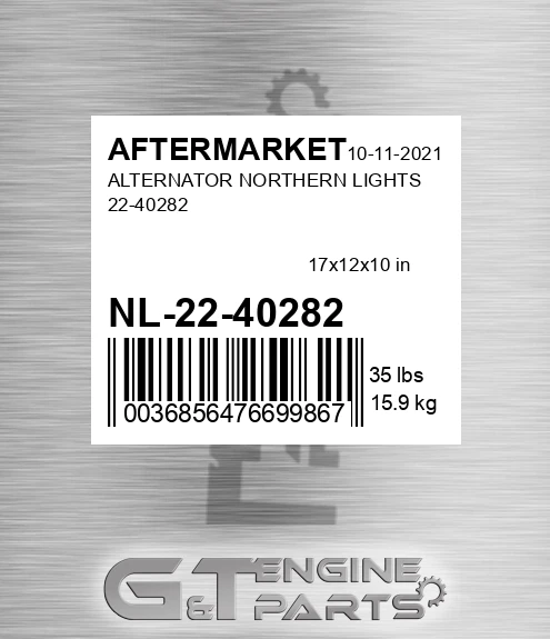 NL-22-40282 Alternator Northern Lights 22-40282 for AFTERMARKET