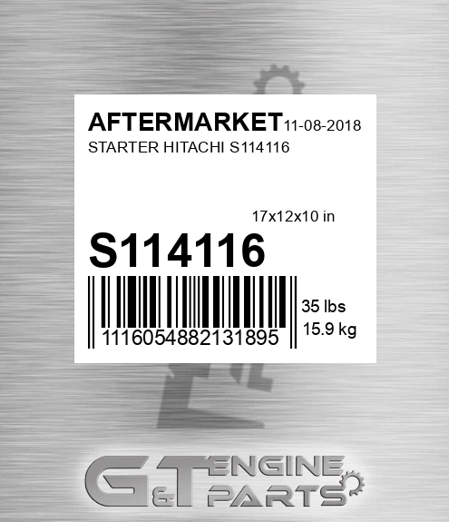 S114116 Starter Hitachi S114116 for AFTERMARKET