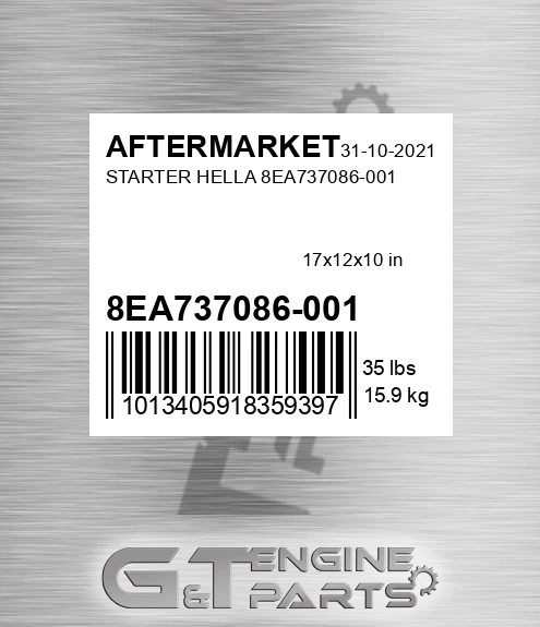 8EA737086-001 Starter Hella 8ea737086-001 for AFTERMARKET