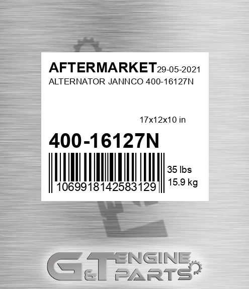 400-16127N Alternator Jannco 400-16127n for AFTERMARKET