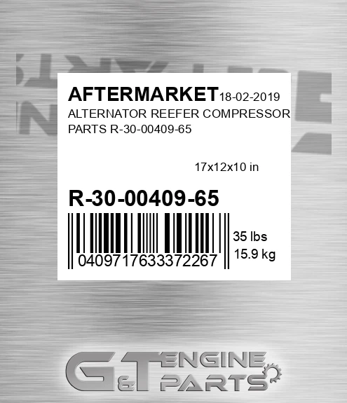 R-30-00409-65 Alternator Reefer Compressor & Parts R-30-00409-65 for AFTERMARKET