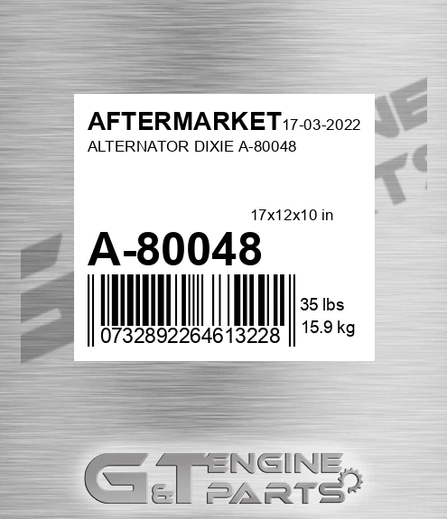 A-80048 Alternator Dixie A-80048