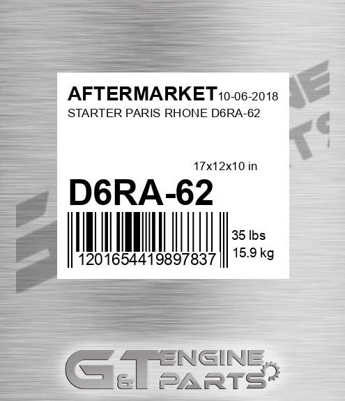 D6RA-62 Starter Paris Rhone D6ra-62 for AFTERMARKET