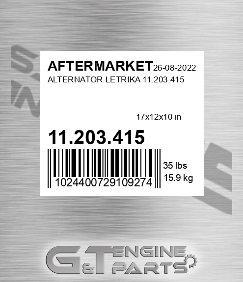 11.203.415 Alternator Letrika 11.203.415 for AFTERMARKET