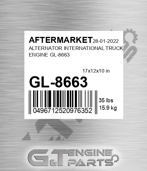 GL-8663 Alternator International Truck & Engine Gl-8663 for AFTERMARKET