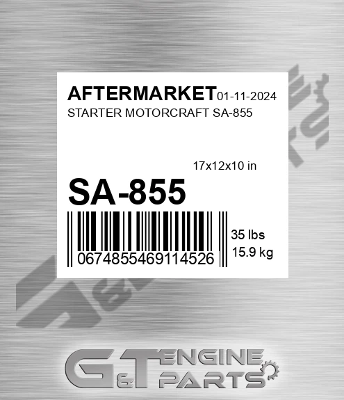 SA-855 Starter Motorcraft Sa-855 for AFTERMARKET
