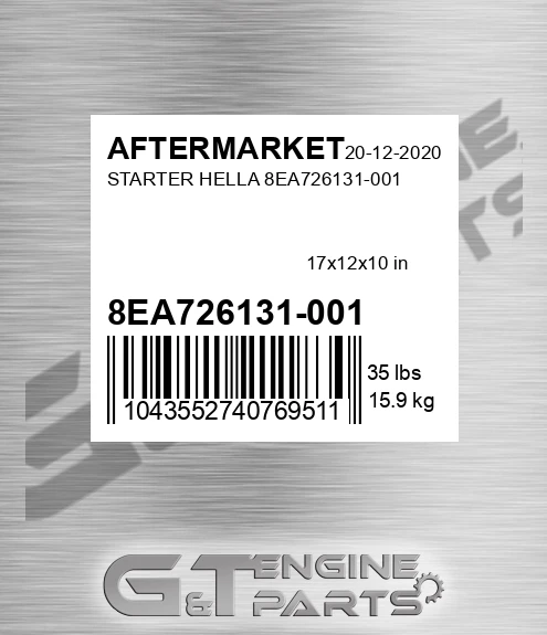 8EA726131-001 Starter Hella 8ea726131-001 for AFTERMARKET