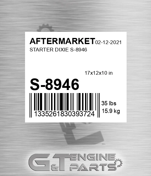 S-8946 Starter Dixie S-8946 for AFTERMARKET