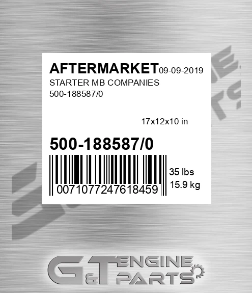 500-188587/0 Starter Mb Companies 500-188587/0 for AFTERMARKET