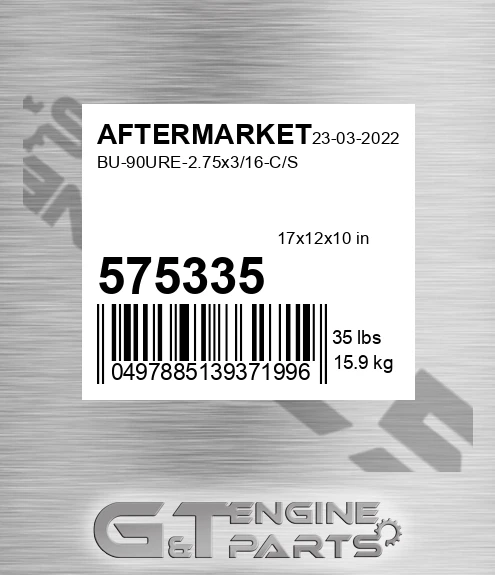 575-335 Bu-90ure-2.75x3/16-c/s for AFTERMARKET