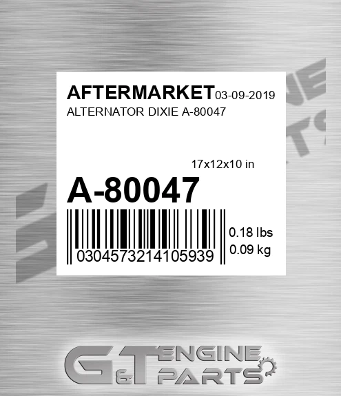 A-80047 Alternator Dixie A-80047