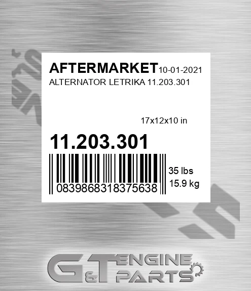 11.203.301 Alternator Letrika 11.203.301 for AFTERMARKET