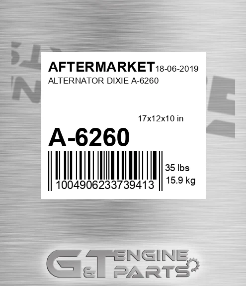 A-6260 Alternator Dixie A-6260 for AFTERMARKET