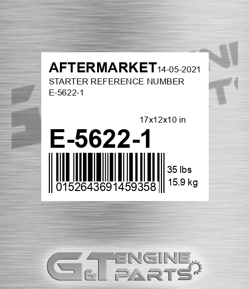 E-5622-1 Starter Reference Number E-5622-1 for AFTERMARKET