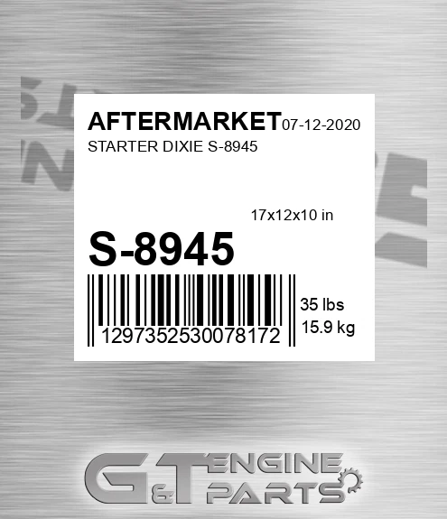S-8945 Starter Dixie S-8945 for AFTERMARKET