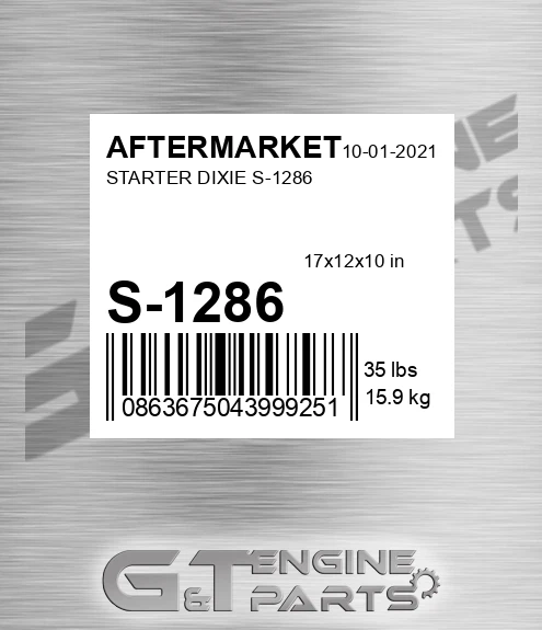 S-1286 Starter Dixie S-1286 for AFTERMARKET