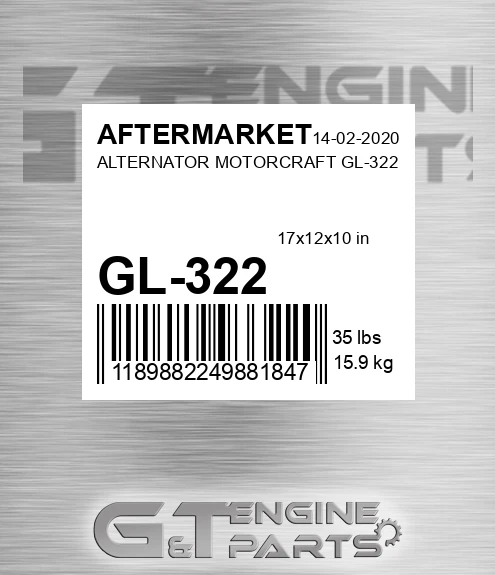 GL-322 Alternator Motorcraft Gl-322 for AFTERMARKET