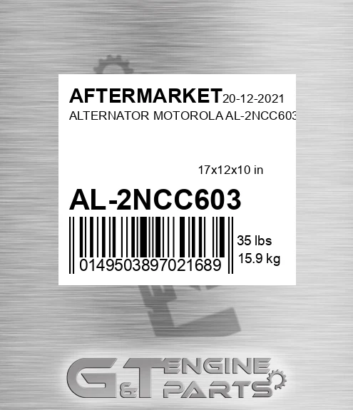 AL-2NCC603 Alternator Motorola Al-2ncc603 for AFTERMARKET