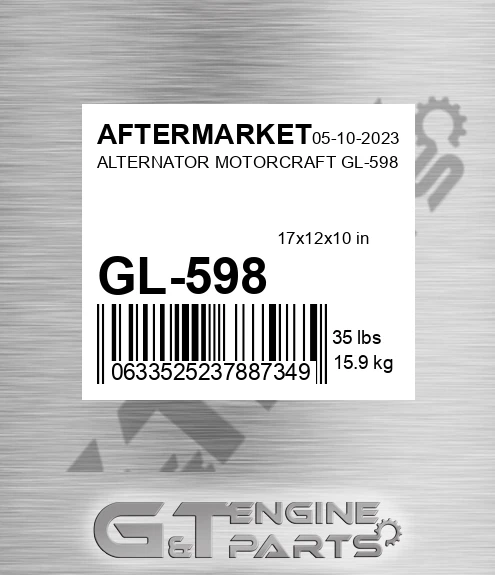 GL-598 Alternator Motorcraft Gl-598 for AFTERMARKET