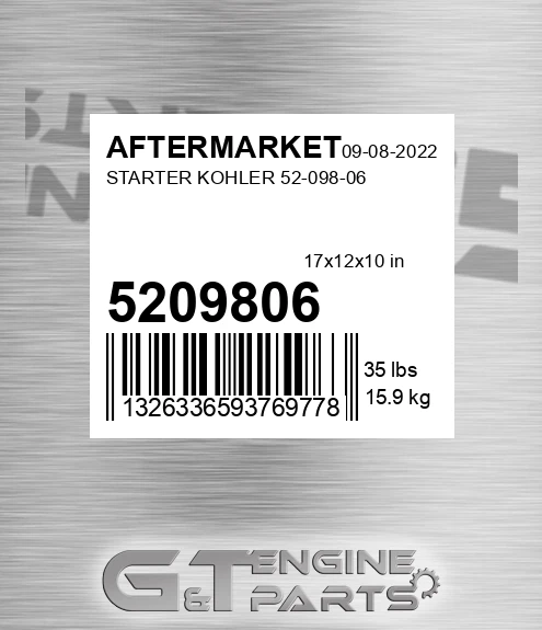 5209806 Starter Kohler for AFTERMARKET