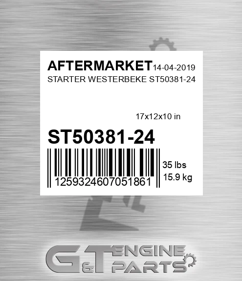 ST50381-24 Starter Westerbeke St50381-24 for AFTERMARKET