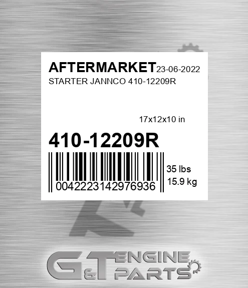 410-12209R Starter Jannco 410-12209r for AFTERMARKET