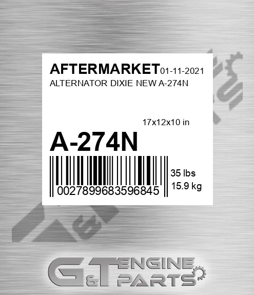A-274N Alternator Dixie New A-274n for AFTERMARKET