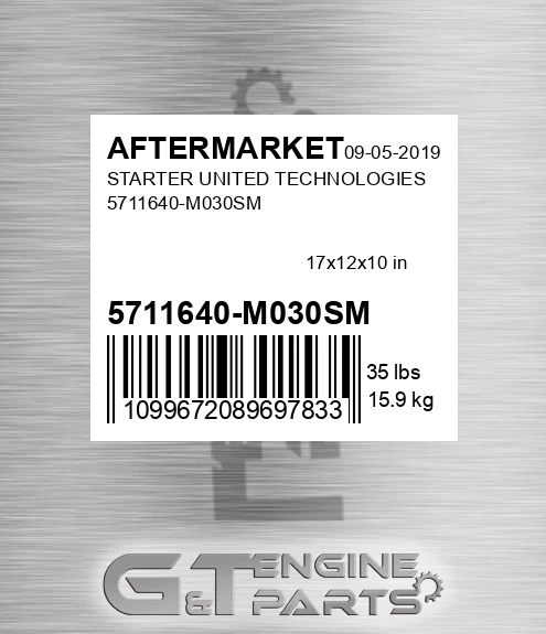 5711640-M030SM Starter United Technologies 5711640-m030sm for AFTERMARKET