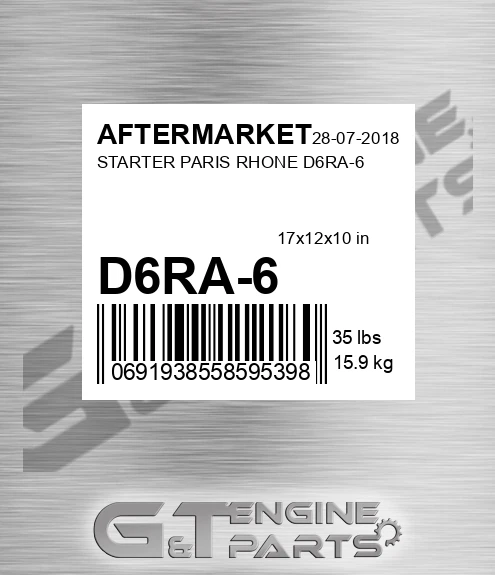 D6RA-6 Starter Paris Rhone D6ra-6 for AFTERMARKET