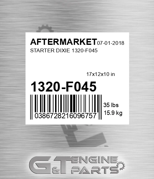 1320-F045 Starter Dixie 1320-f045 for AFTERMARKET