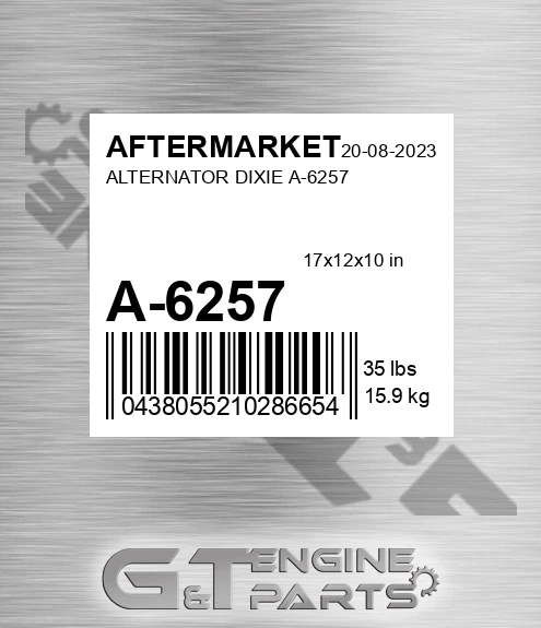 A-6257 Alternator Dixie A-6257 for AFTERMARKET