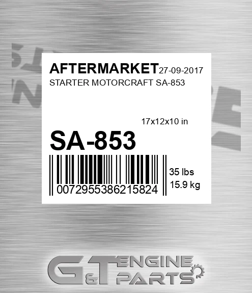 SA-853 Starter Motorcraft Sa-853 for AFTERMARKET