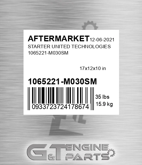 1065221-M030SM Starter United Technologies 1065221-m030sm for AFTERMARKET