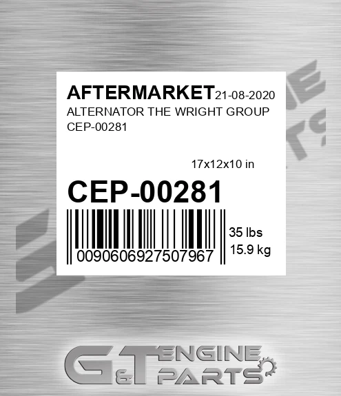 CEP-00281 Alternator The Wright Group Cep-00281 for AFTERMARKET